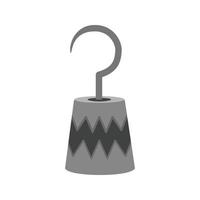 Pirate Hook Flat Greyscale Icon vector