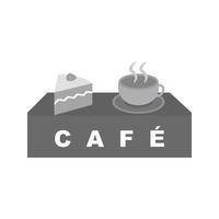 bebidas cafe icono plano en escala de grises vector