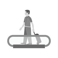 Horizontal Escalator Flat Greyscale Icon vector