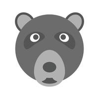 Bear Face Flat Greyscale Icon vector