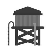 Water Tower Flat Greyscale Icon vector