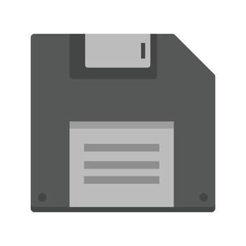 Save Button Flat Greyscale Icon vector