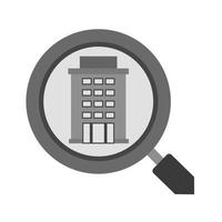 Find Hotel Flat Greyscale Icon vector