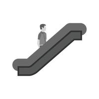 Escalator Flat Greyscale Icon vector