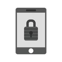 Secure Device Flat Greyscale Icon vector