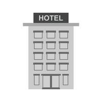 icono de hotel plano en escala de grises vector