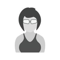 Cool Girl with Shades Flat Greyscale Icon vector