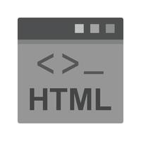 icono de escala de grises plana html vector