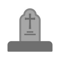 Grave I Flat Greyscale Icon vector