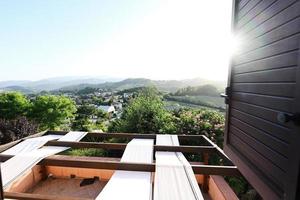 View from window of house in Nocera Umbra,  town and comune in the province of Perugia, Italy. photo