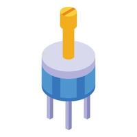 Resistor capacitor icon, isometric style vector