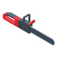 Electric chainsaw icon, isometric style vector