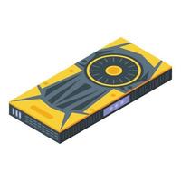 Modern graphic card icon, isometric style vector