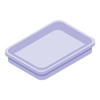 Eco plate icon, isometric style vector