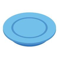 Round plate icon, isometric style vector