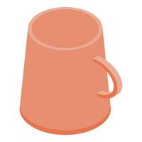 Mug cup icon, isometric style vector