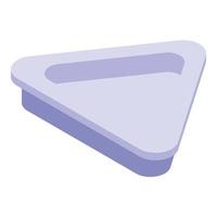 Triangle plate icon, isometric style vector