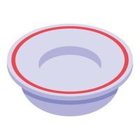Soup plate icon, isometric style vector