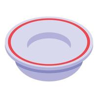 Soup plate icon, isometric style vector