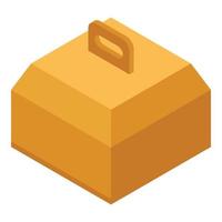 Cake box icon, isometric style vector