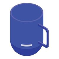 Plastic mug icon, isometric style vector