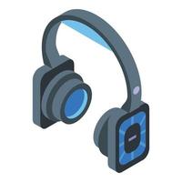 Desktop headset icon, isometric style vector