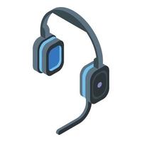 Modern computer headset icon, isometric style vector