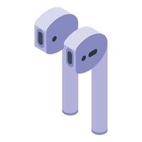 Tws headset icon, isometric style vector