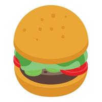 icono de hamburguesa streamer, estilo isométrico vector