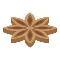 Cinnamon star icon, isometric style vector