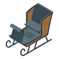 Holiday sleigh icon, isometric style vector