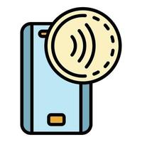 Nfc device icon color outline vector