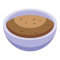 Cinnamon bowl icon, isometric style vector