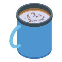 Coffee mug icon, isometric style vector