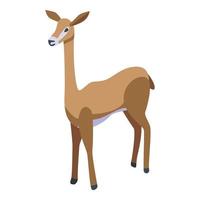 Animal gazelle icon, isometric style vector