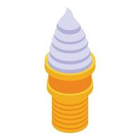 Weekend ice cream icon, isometric style vector