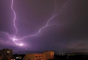 Powerful lightning strikes photo