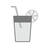 Lemon Juice Flat Greyscale Icon vector