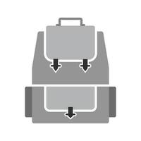 Backpack Flat Greyscale Icon vector
