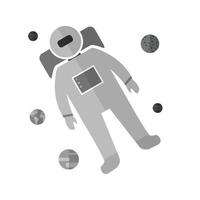 hombre espacial ii icono plano en escala de grises vector