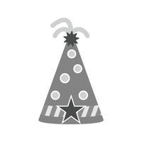 Party Hat Flat Greyscale Icon vector