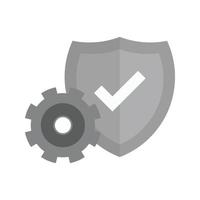 Security Settings Flat Greyscale Icon vector