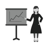 Business Presentation Flat Greyscale Icon vector
