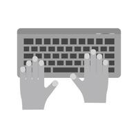 usando el icono de teclado plano en escala de grises vector