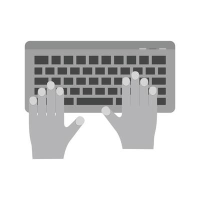 Using Keyboard Flat Greyscale Icon