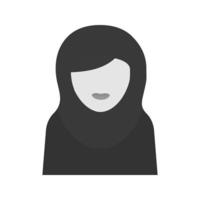 Islamic Woman Flat Greyscale Icon vector