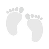 icono de escala de grises plana de pies de bebé vector