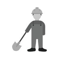 Construction Worker III Flat Greyscale Icon vector