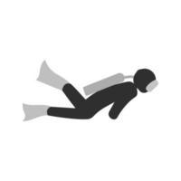 Scuba Diver Flat Greyscale Icon vector