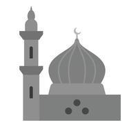 Prophet's Mosque Flat Greyscale Icon vector